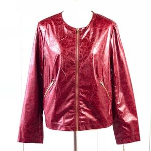 Leather-look red jacket